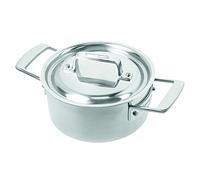 DEMEYERE Pentola con coperchio Essential 5, acciaio inox, compatibile con tutti i fornelli e piastre induzione. Efficienza energetica, rapida conduzione di calore, garanzia 30 anni - Ø 16 cm