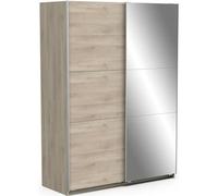 Demeyere Porta Scorrevole con Specchio e Armadio Moderno, Colore Rovere Kronberg e Finiture in Metallo, 148 x 59.9 x 203 cm, Legno Ingegnerizzato