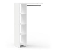 Demeyere Set guardaroba con appendiabiti e colonna a 3 ripiani, modulabile, colore: bianco opaco, 120,2 x 180 x 39,6 cm