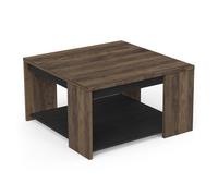 Demeyere Tavolino da Caffè, Quercia, Legno Scuro & Nero, 80 x 44 x 80 cm