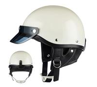 Demi-Jet Mezzi Caschi da Moto per Uomini E Donne, Stile Tedesco Retro Open Face Casco, Ciclomotore Scooter Mezzo Casco per Adulti, ECE Approvato Moto d'Epoca Mezzo
