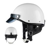 Demi-Jet Mezzi Caschi da Moto per Uomini E Donne, Stile Tedesco Retro Open Face Casco, Ciclomotore Scooter Mezzo Casco per Adulti, ECE Approvato Moto d'Epoca Mezzo