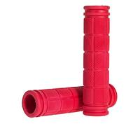 Demiawaking 1 Paio Manopole Manubrio Bici Manopole per Manubri in Gomma Morbida Fexie Antiscivolo per BMX, MTB, Mountain Bike (Rosso)