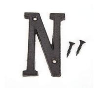 Demiawaking Alfabeto in Metallo Lettere Numeri Civici Esterni Fai da te Targhe Lettere per Porta a Muro, Indirizzo, Strada con Viti di Montaggio (N)