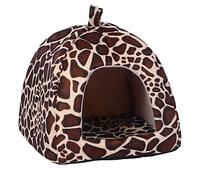 Demiawaking Casa del Cane e Gatto di Animale Domestico Canile Cuccia Morbida (S, Leopardo)