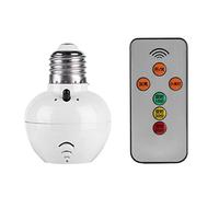 Demiawaking Portalampada E27 con Telecomando/Interruttore ON/OFF Adattatore Attacco Lampadina E27 Base Portalampada Presa Lampada (Telecomando)