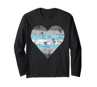 Demiboy Pride Bandiera DemiMale Pride Vintage Cuore Bandiera Maglia a Manica