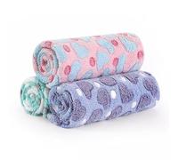 Demigeat Coperta per cani e gatti, soffice e lavabile, per cani di piccola taglia media e gatti, confezione da 3, morbida coperta per la primavera e l'estate, coperta per il trasporto del letto