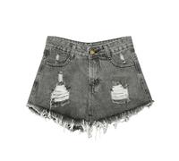 Demin Shorts Per Le Donne Strappato A Vita Alta Pantaloncini Caldi Estate Causale Spiaggia Cut Off Pantaloni Sportivi Y2K Traspirante Gamba Dritta Jean Shorts Elastico Confortevole Raw Trim Washed