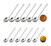 Demitasse Cucchiaini da Caffè, 7,5/10cm in Acciaio INOX Mini Cucchiaini da Caffè, Set da 12 (Argento),Cucchiai di Acciaio Inox per Barattoli di Spezie