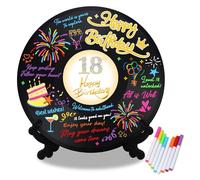 DEMIUKO Vinyl Record - Libro degli ospiti in vinile, 29,5 x 29,5 cm, grande striscione musicale con penne, unico My Chemical Romance, decorazione per feste e bomboniere (18th Birthday)
