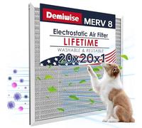 Demiwise MERV 8 Filtro dell'aria per casa, 20 x 20 x 1 filtro dell'aria riutilizzabile in alluminio elettrostatico AC/HVAC, filtro dell'aria permanente lavabile, facile da pulire, casa/ufficio più