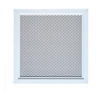 DEMLOU - Griglia di Ventilazione 25x25 cm Quadrata in Alluminio Perforato Bianco RAL9016 - Diffusore Aria Calda Interno/Esterno con Rete Protettiva Verniciata a Polvere.