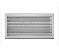 DEMLOU Griglia di Ventilazione in Alluminio - Alette Curve Orientabili - Flusso d’Aria Regolabile - Con Telaio e Rete - Ventilazione Interna ed Esterna - 40 x 20 cm.