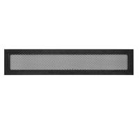 DEMLOU - Griglia di Ventilazione Lineare 80x9 cm Rettangolare in Alluminio Perforato Nero RAL9005 - Diffusore Aria Calda Interno/Esterno con Rete Protettiva Verniciata a Polvere.