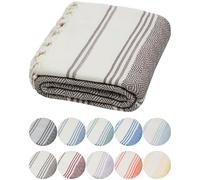 DEMMEX 100% cotone biologico certificato e tintura organica prelavata XL Diamond Weave asciugamano turco Peshtemal coperta per bagno, spiaggia, piscina, spa, palestra, 180x90cm