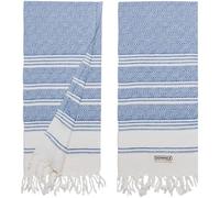 DEMMEX Asciugamani turchi biologici per bagno, 100% cotone turco certificato Oeko-TEX, ad asciugatura rapida, leggeri, da cucina e da viaggio, motivo a diamante, misura grande, 45,7 x 91,7 cm, set da