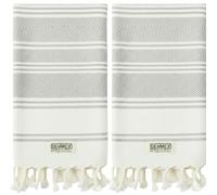 DEMMEX Asciugamani turchi biologici per bagno - 100% cotone turco certificato Oeko-TEX, asciugatura rapida, asciugamani leggeri da cucina e da viaggio, tessuto diamante, grande, 45,7 x 91,7 cm, set da