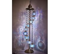 DEMMEX lampada da terra turca a 9 globi, alta 1,8 m, mosaico marocchino, illuminazione decorativa per camera da letto e soggiorno
