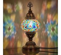 Demmex Paralume colorato in mosaico turco marocchino per comodino, notte, 30 cm, multicolore