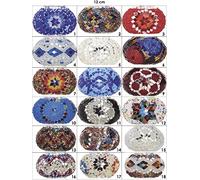 DEMMEX Paralume in vetro mosaico di ricambio per lampade turche marocchine, stile Tiffany ovale fatto a mano, paralume colorato per tavolo, pavimento, soffitto, lampadario (multicolore, 12,7 cm
