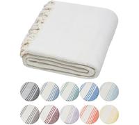 DEMMEX 100% cotone biologico certificato e tintura organica prelavata XL Diamond Weave asciugamano turco Peshtemal coperta per bagno, spiaggia, piscina, spa, palestra, 180x90cm