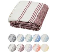 DEMMEX Telo Hammam Peshtemal in Cotone Turco Organico - Asciugatura Rapida, Leggero e Compatto, Anti-Sabbia, Telo Mare e Bagno, 180x90 cm (Borgogna)