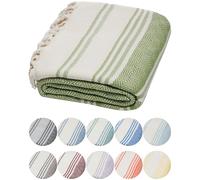 DEMMEX 100% cotone biologico certificato e tintura organica prelavata XL Diamond Weave asciugamano turco Peshtemal coperta per bagno, spiaggia, piscina, spa, palestra, 180x90cm