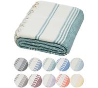 DEMMEX Telo Hammam Peshtemal in Cotone Turco Organico - Asciugatura Rapida, Leggero e Compatto, Anti-Sabbia, Telo Mare e Bagno, 180x90 cm (Verde salvia)
