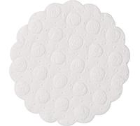 Demmler Centrotavola per tazze/sottobicchieri - carta assorbente filigranata - rotonda - goffratura rosa - Colore: bianco - 500 pezzi - Made in Germany