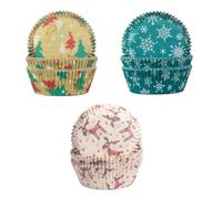 Demmler Set di pirottini per muffin natalizi - Pirottini per cupcake con motivi alci, stelle di neve, Christmastree - Dimensioni: 5 x 5 x 2,5 cm - Totale 180 pezzi - Made in Germany