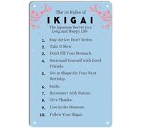 DEMNREG Targa in metallo con le regole di IKIGAI The0, decorazione da parete, divertente poster per casa, cucina, bar, pub, bar, bar, garage, vintage, retrò, 30,5 x 40,6 cm
