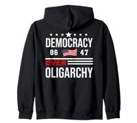 Democracy Over Oligarchy Flag Fight Oligarchy No Oligarchs Felpa con Cappuccio