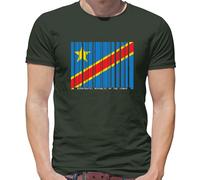 Democratica Repubblica Del Congo Codice a Barre Stile Bandiera - T-Shirt - Dr