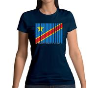 Democratica Repubblica Di Il Congo Barre Stile Bandiera - T-Shirt - Dr