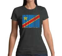 Democratica Repubblica Di Il Congo Barre Stile Bandiera - T-Shirt - Dr