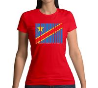 Democratica Repubblica Di Il Congo Barre Stile Bandiera - T-Shirt - Dr