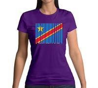 Democratica Repubblica Di Il Congo Barre Stile Bandiera - T-Shirt - Dr