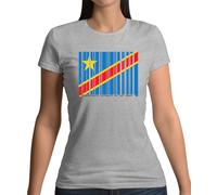 Democratica Repubblica Di Il Congo Barre Stile Bandiera - T-Shirt - Dr