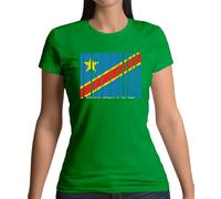 Democratica Repubblica Di Il Congo Barre Stile Bandiera - T-Shirt - Dr