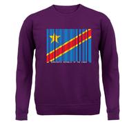 Democratica Repubblica Of The Congo Barre Stile Bandiera - Bambini Felpa / - Dr