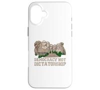 democrazia non dittatura monumento americano Monte Rushmore Custodia per iPhone 16 Plus