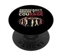 Democrazia TShirt Resistenza Protesta Politica Democrazia PopSockets PopGrip Adesivo