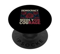 Democrazia TShirt Resistenza Protesta Politica Democrazia PopSockets PopGrip Adesivo
