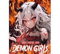 Demon Girls Anime Coloring Book: 50+ Dark And Stylish Anime Demon Girls To Enjoy Coloring Focus Calm And Fantasy Themes