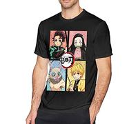 Demon Kimetsu No Yaiba Men's Crew Neck T-Shirt Cool Short Sleeve Classic tee Big Size Clothing Black, Colore 14, M
