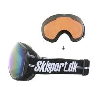 Demon Magnet, occhiali da sci, edizione Skisport.dk Onesize Black/Blue Mirror