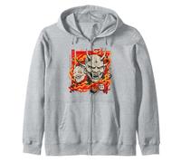 Demon Mask Fire Duo Oni Print Edition Limitata Felpa con Cappuccio
