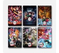 Demon Poster Slayer Japanese Anime Movie Film Vintage Un Set Di 6 Posters Su Tela Per La Stanza, Estetica, Festival, Regalo, Famiglia, Camera Da Letto, Decorazione Da Parete, Casa 12x18inch(30x45cm)