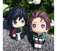 Demon Slayer Anime Versione Q Set di Action Figure da Collezione - Modelli Giocattolo Kanroji Mitsuri e Shinazugawa Sanemi in PVC, Regali Kawaii